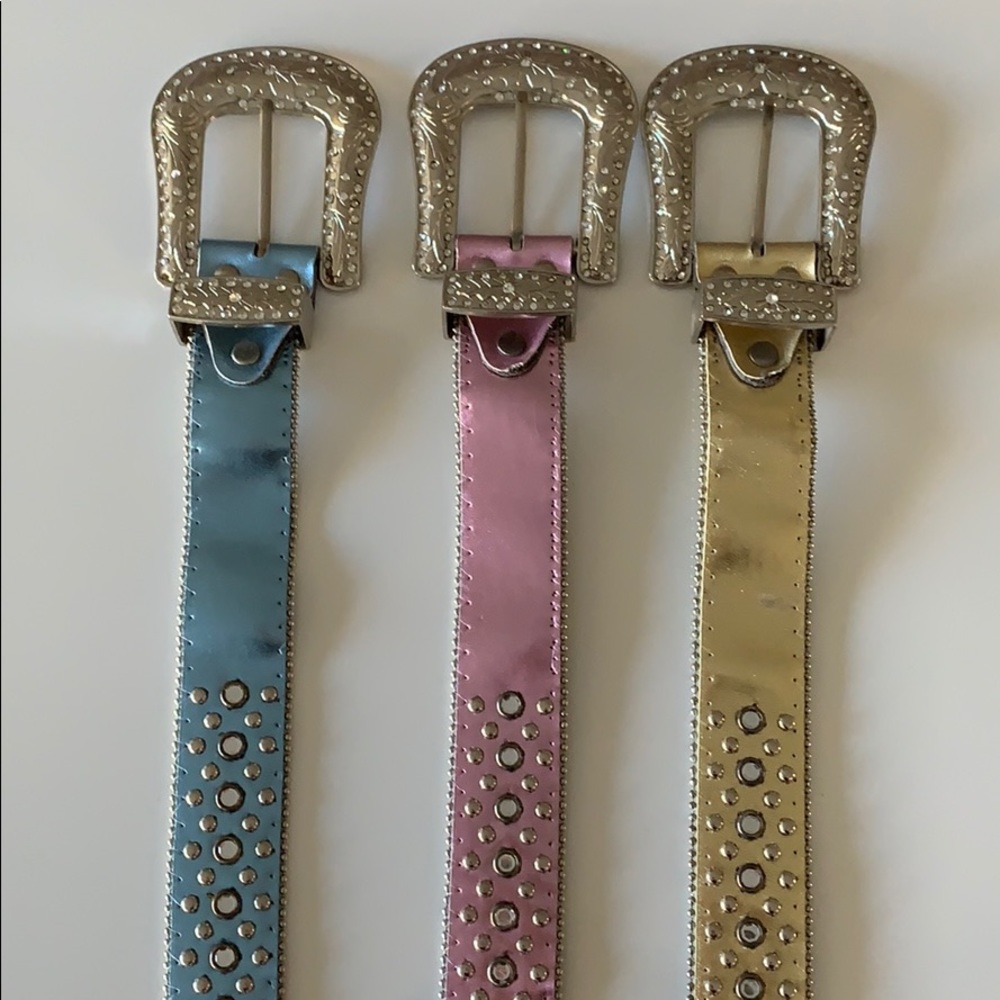 💜💜 SET OF THREE RHINESTONE BELTS - Picture 6 of 6